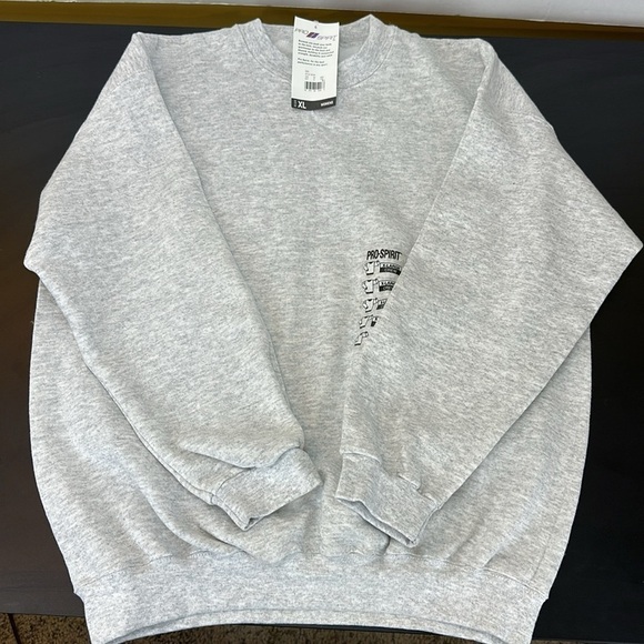 Vintage Womens Pro Spirit Sweatshirt XL Heather Gray Crew Neck NWT - Picture 3 of 13